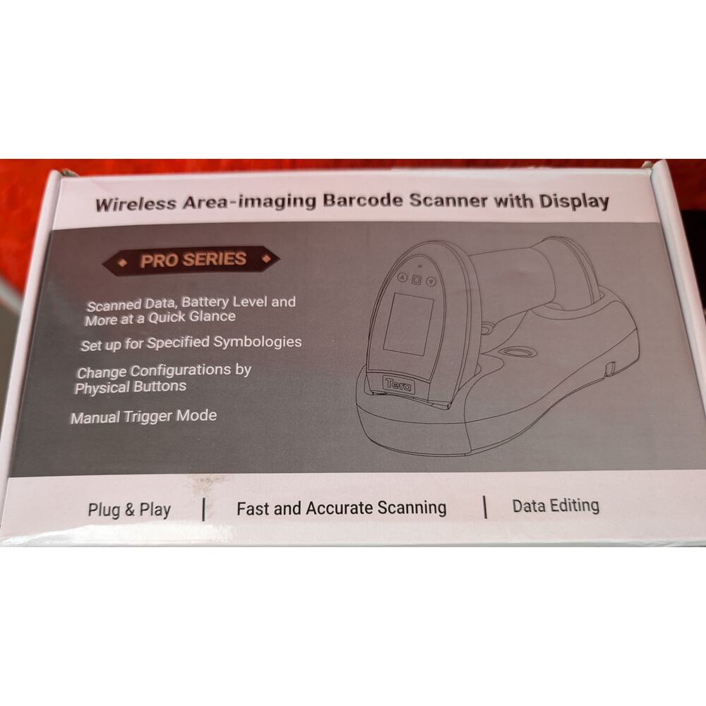 NWT Tera Digital HW0009 2D Wireless Barcode Scanner with Display Screen Orange